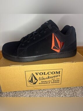 Volcom Stone Men's Comp Toe Sd10 Skate Style Work Black And Red 14 M